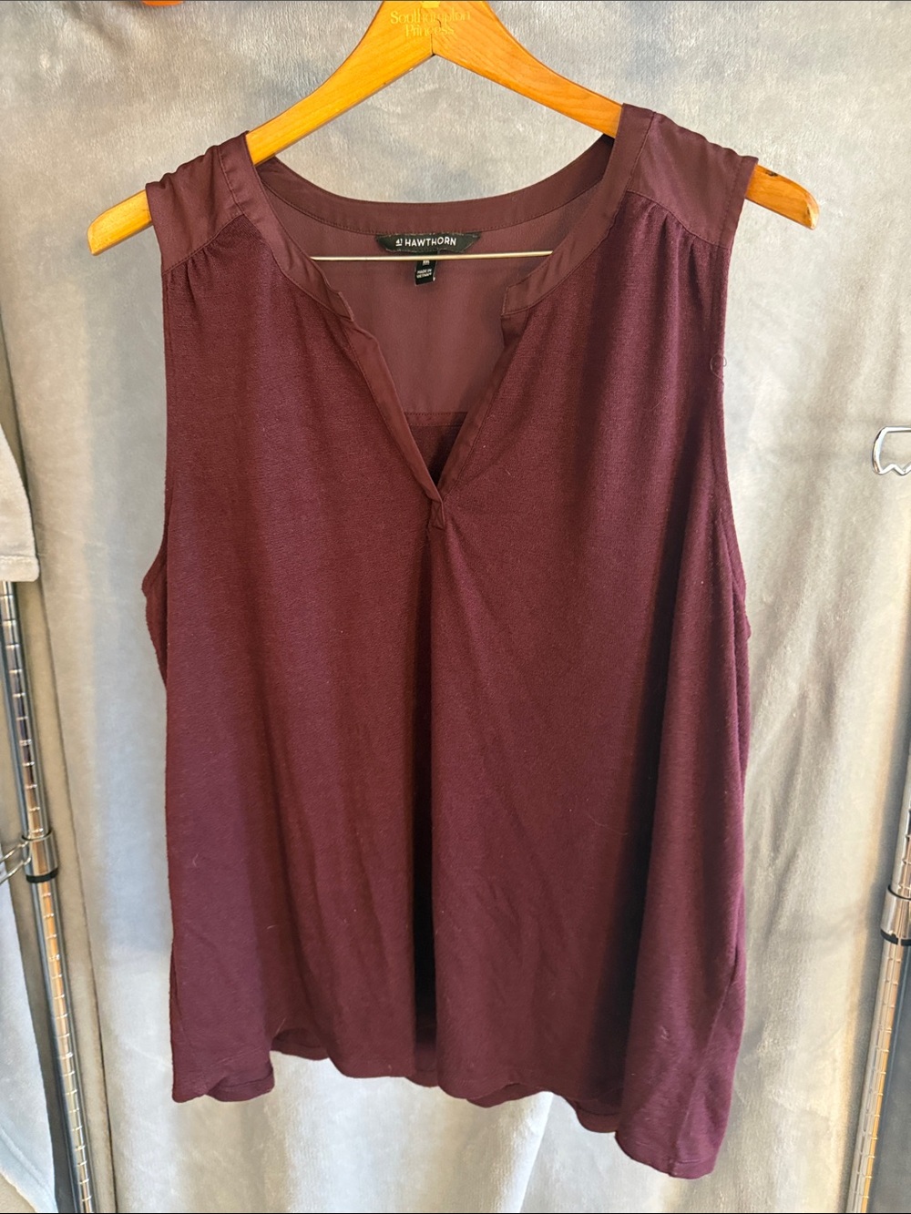 41 Hawthorn Sleeveless V-Neck Tank in Deep Burgundy